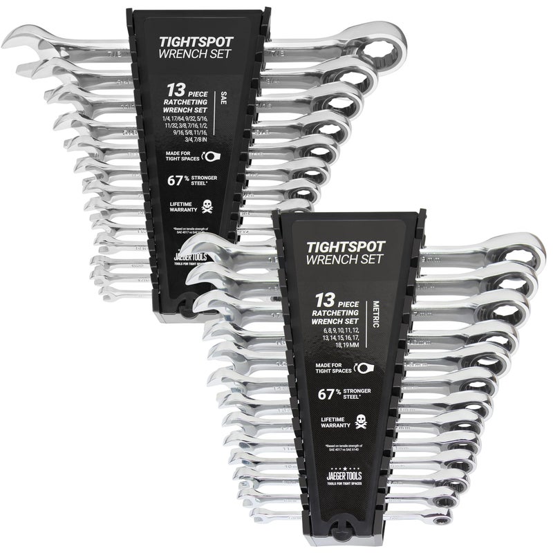 Jaeger 26pc TIGHTSPOT Ratcheting Wrench Master Set - Metric & Inch/SAE Combination Sizes - Image 1