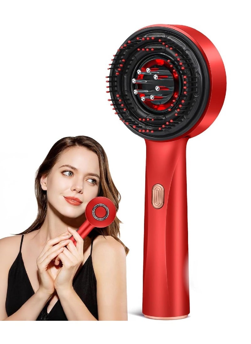 TIGER 3-in-1 Electric Scalp Massager Brush with Hair Oil Applicator – IPX7 Waterproof Vibrating Head Massager for Hair Growth & Relaxation – Soft Silicone Scalp Scrubber for Shower, Travel & Daily Hair Care – USB Rechargeable Gift Tool for Men & Women – Red - Image 1