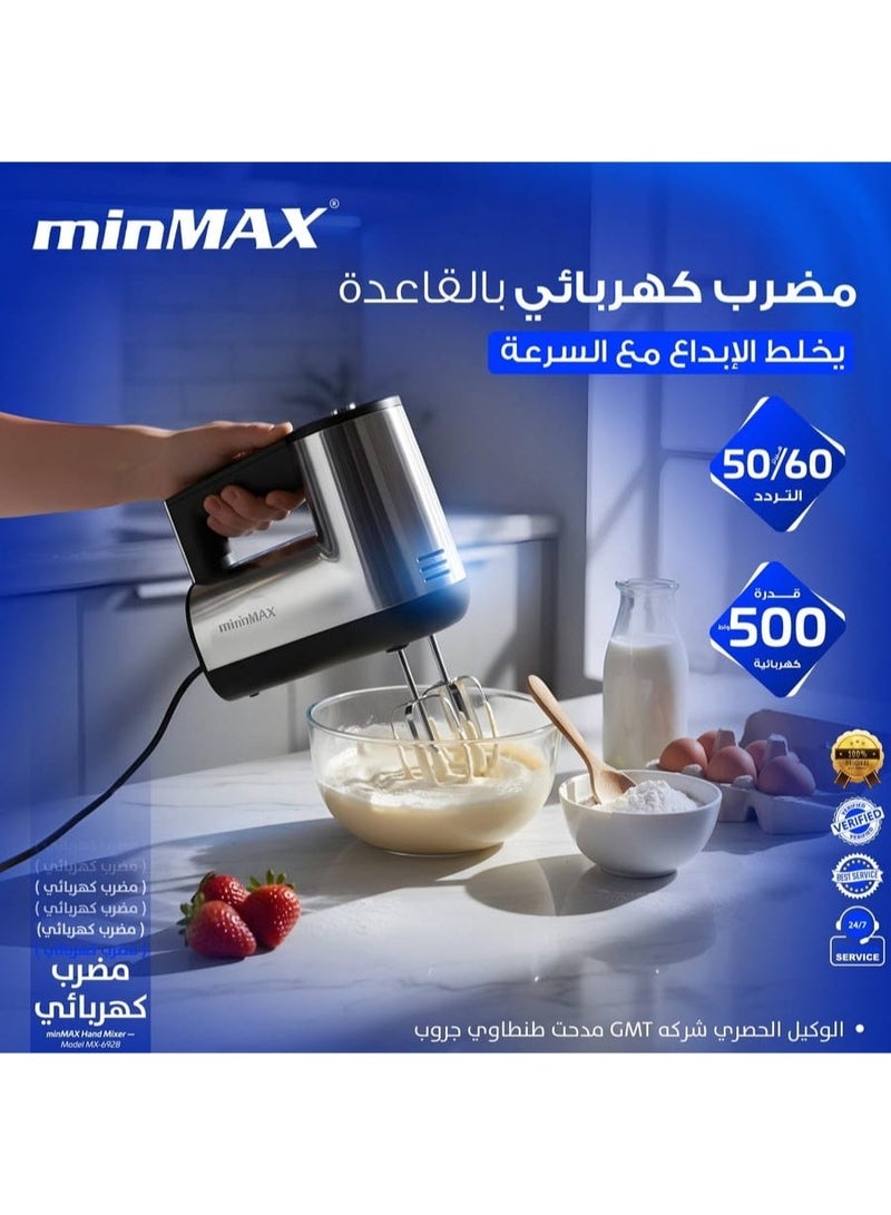 Min Max مضرب كهربائي باليد والقاعدة 500 واط من مين ماكس - Image 1