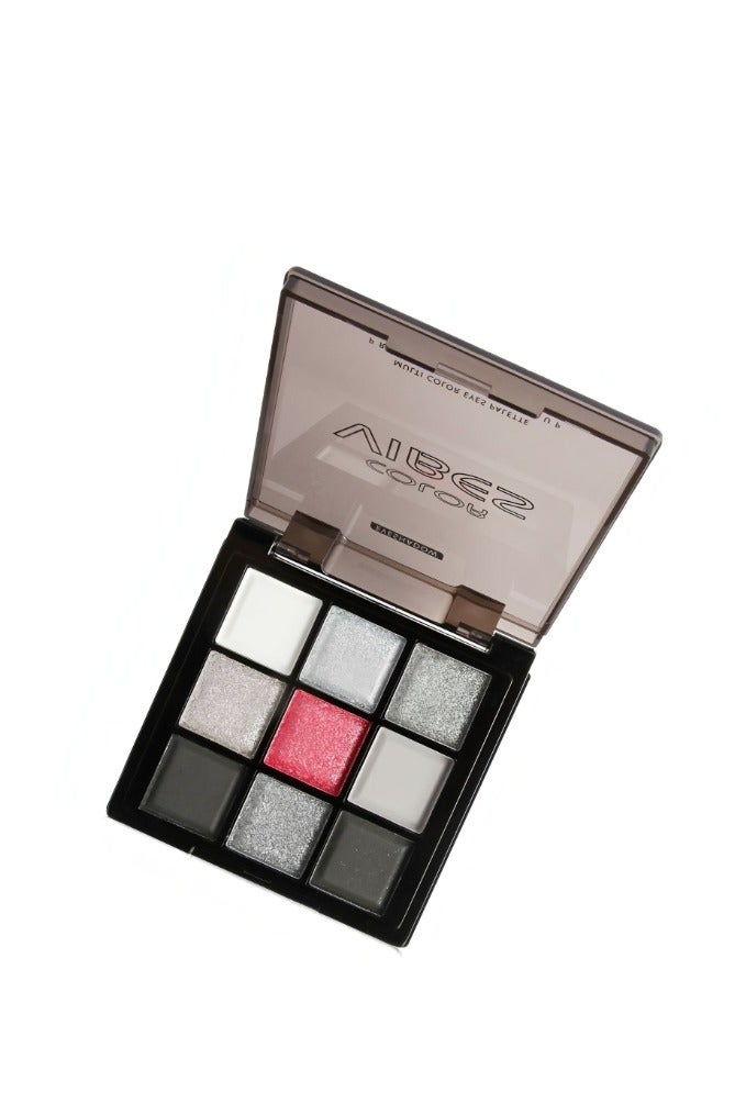 Viber Dark Grey Shimmer Eyeshadow, Shimmer Silver Gray Palette, Blendable 9-Color Set, High Pigmentation, Long-Lasting Wear, Perfect for Creating Looks for Midnight Masquerades - Image 5
