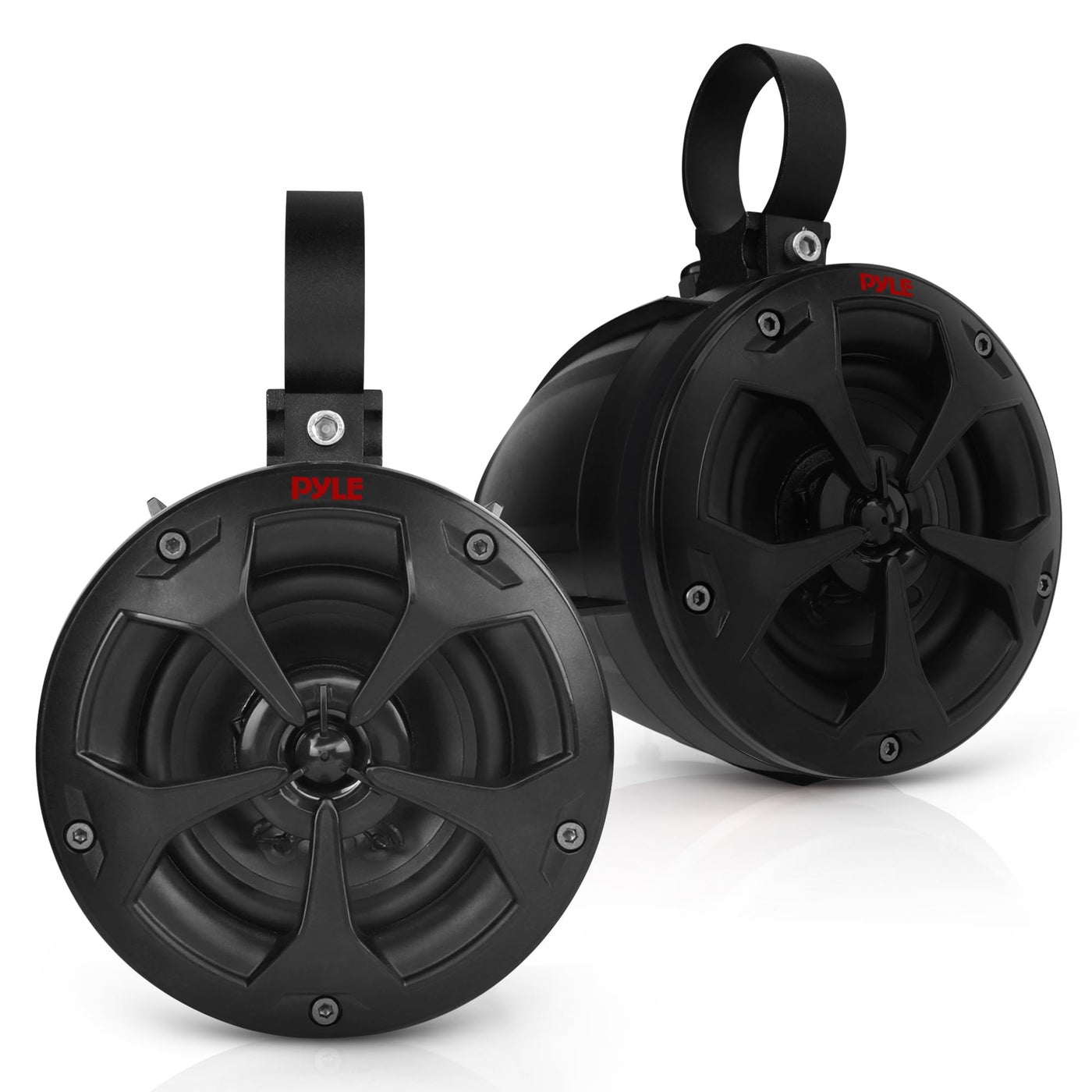 Pyle 4 OffRoad Bluetooth Waterproof Speakers 800W Peak Power Amplified Speaker System for ATV UTV Golf Cart Boat Aux Input Jack For use wall 12V Vehicles PLUTV43BTA Black