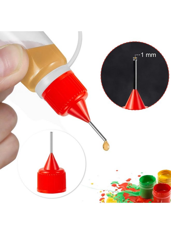 TecoKart 10Pcs Needle Tip Precision Applicator Bottle，15ML Squeeze Bottles for Liquids Needle Tip Squeeze Glue Bottles for DIY Paper Quilling Craft（Red Lids) - Image 2
