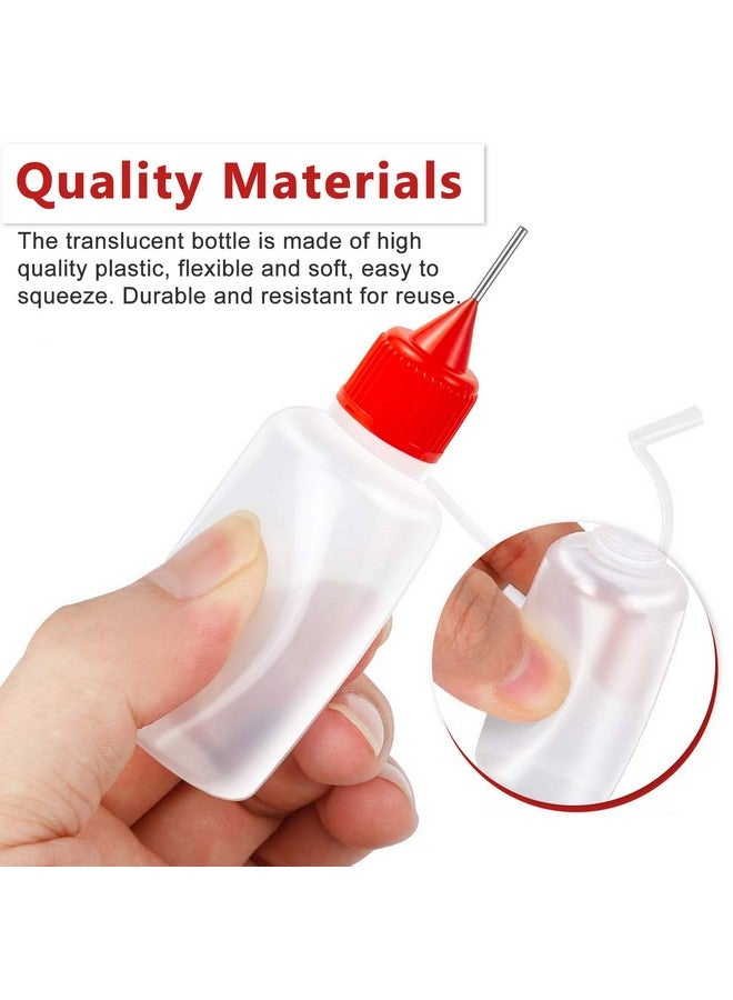 TecoKart 10Pcs Needle Tip Precision Applicator Bottle，15ML Squeeze Bottles for Liquids Needle Tip Squeeze Glue Bottles for DIY Paper Quilling Craft（Red Lids) - Image 5