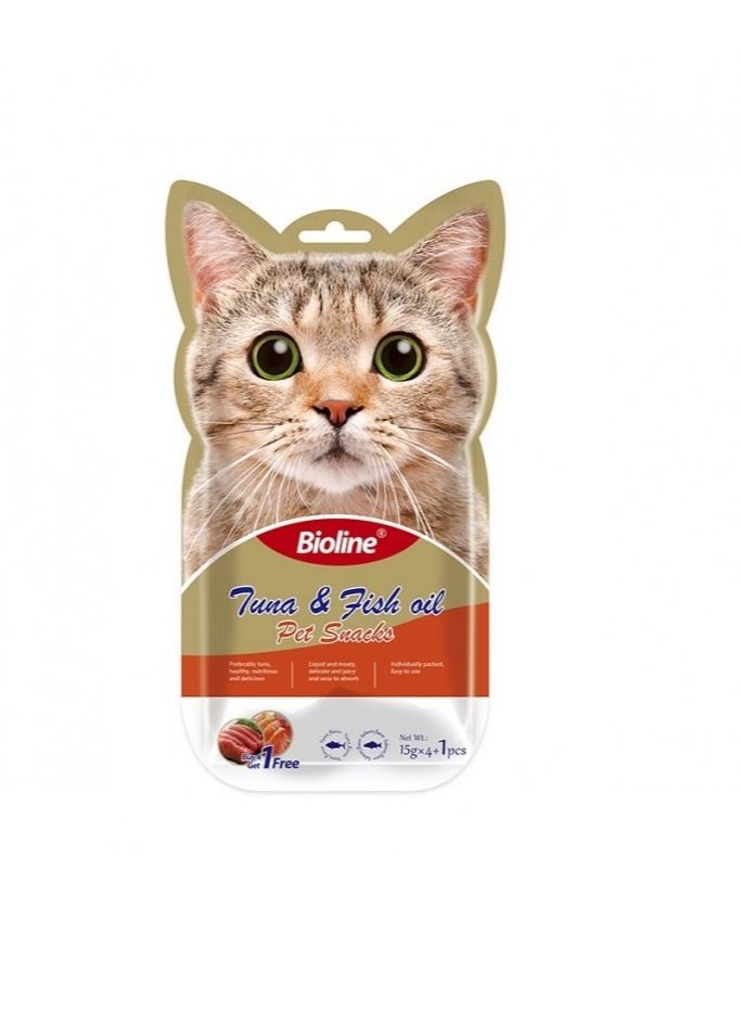 Bioline Tuna And Fish Oil Cat Treats  5X15G - Image 1