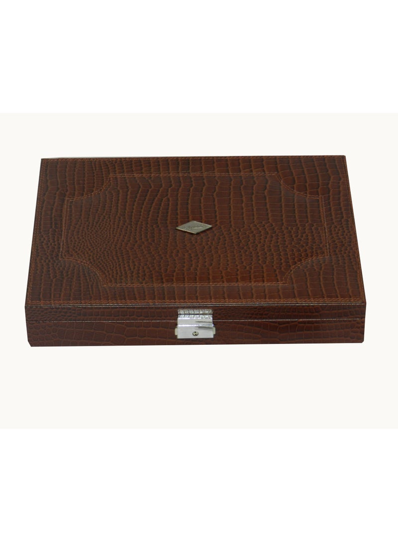 LAVERI LEATHER Laveri 20 Piece Genuine Leather Pen  Case Storage and Fountain Pen , Chain, Braslets Organizer Box with Key Lock - Image 2