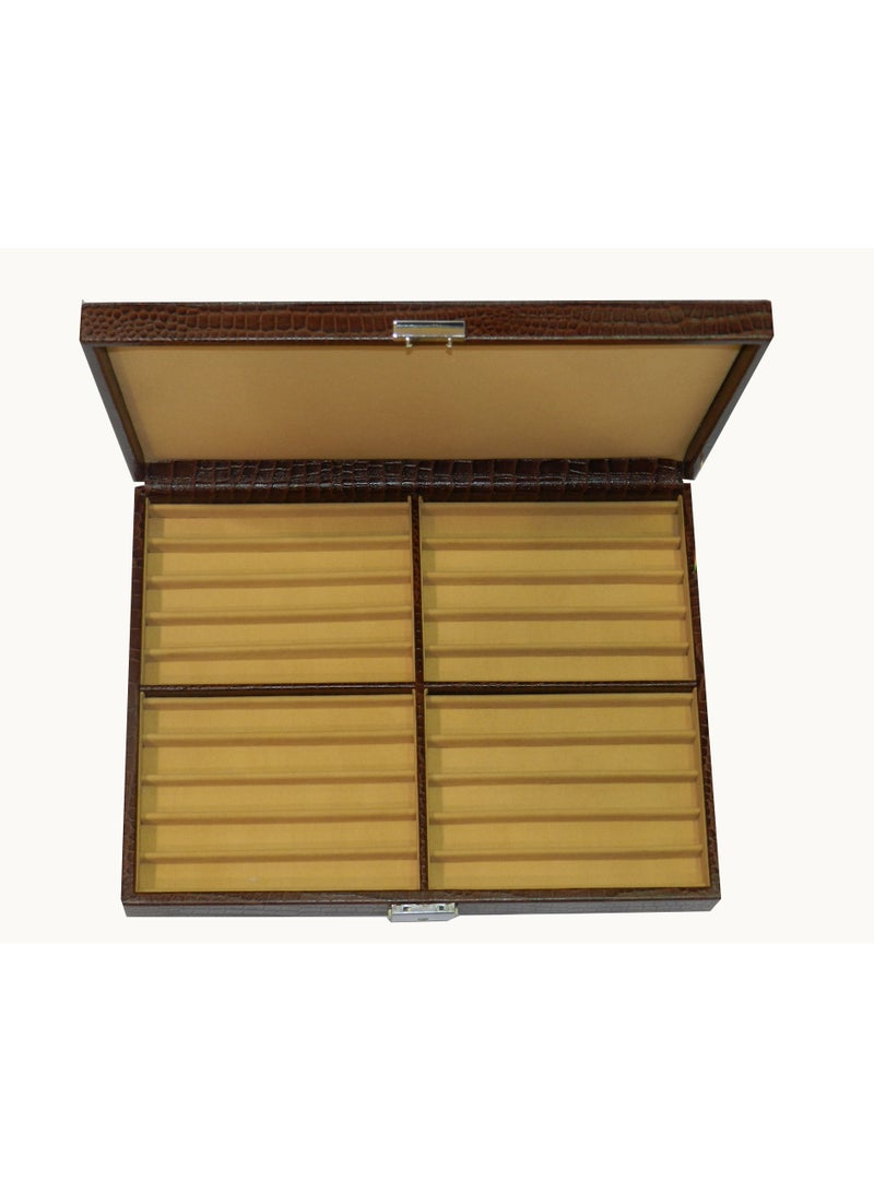 LAVERI LEATHER Laveri 20 Piece Genuine Leather Pen  Case Storage and Fountain Pen , Chain, Braslets Organizer Box with Key Lock - Image 3