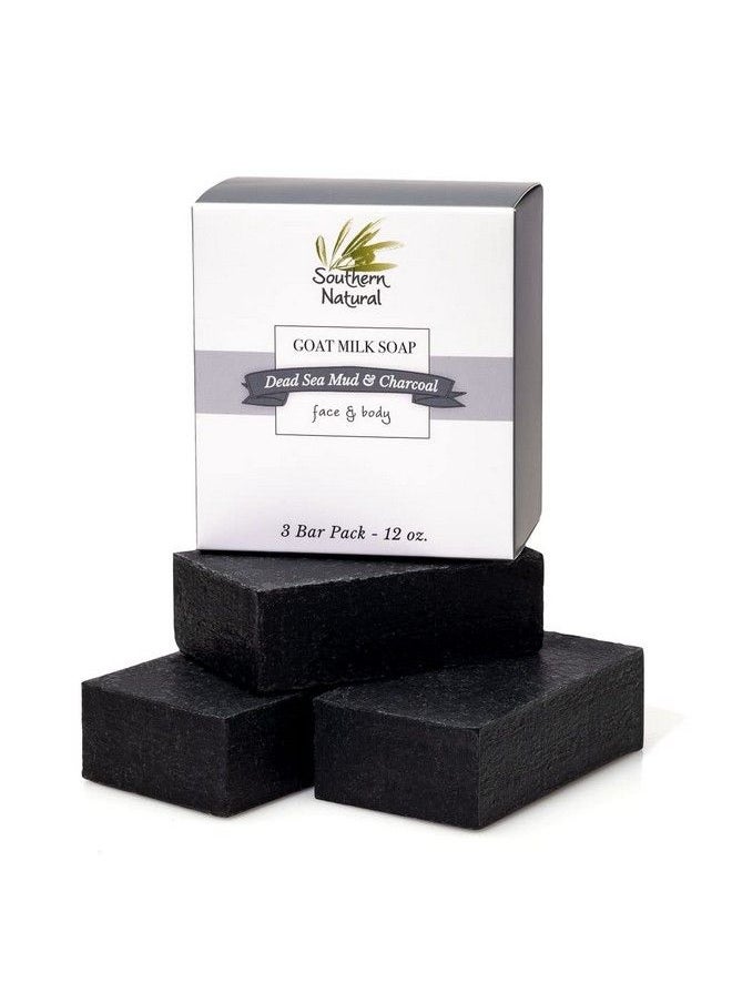 southern natural Activated Charcoal Soap Bar (3 Pack) Charcoal Face Soap Acne Soap And Body Soap For Sensitive Skin. Made With Dead Sea Mud Goat Milk & Peppermint Essential Oil. 44.5 Oz Bars  - Image 3