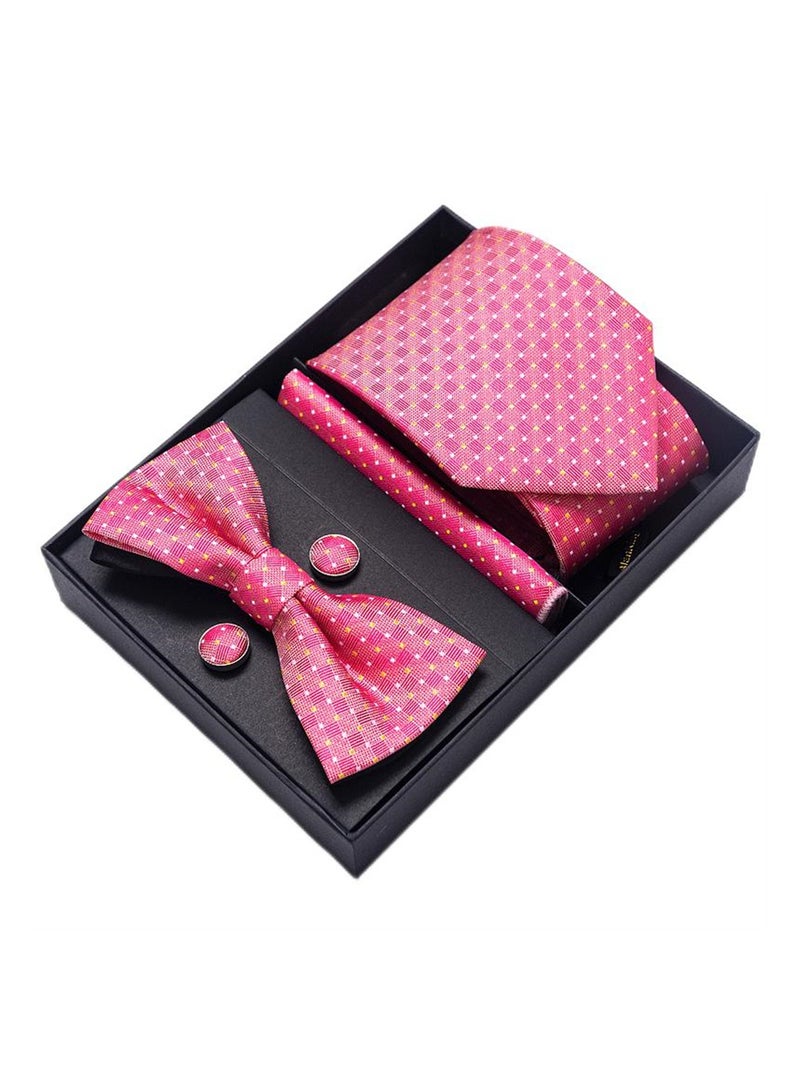 5 pcs high-end tie for men business professional formal tie bow tie cufflinks square scarf fashion accessories gift box - Image 1