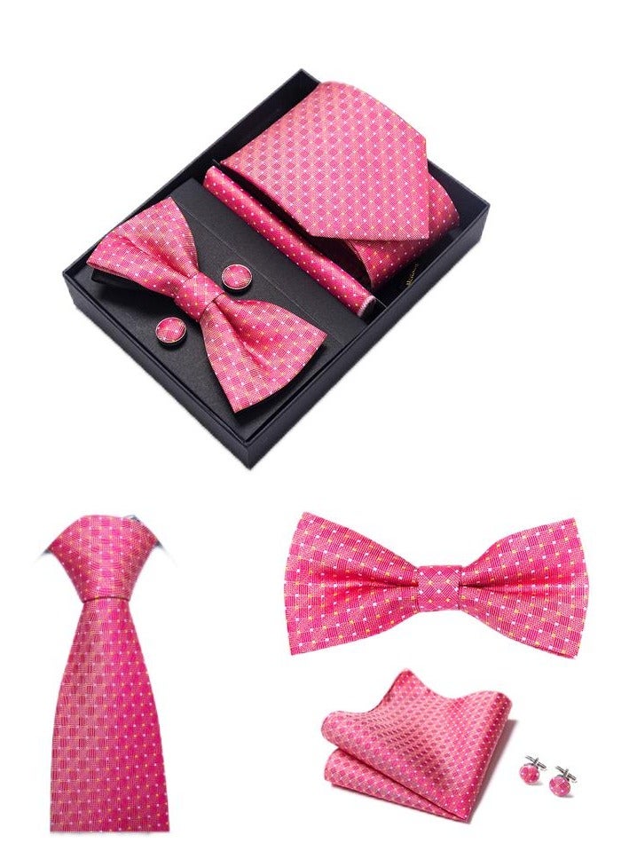 5 pcs high-end tie for men business professional formal tie bow tie cufflinks square scarf fashion accessories gift box - Image 2