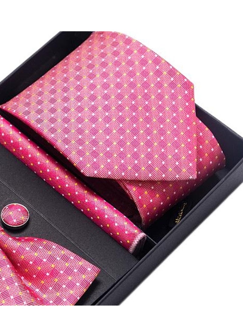 5 pcs high-end tie for men business professional formal tie bow tie cufflinks square scarf fashion accessories gift box - Image 4
