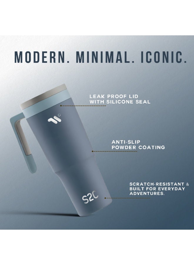 S2C Zenith 2.0 40oz Stainless Steel Tumbler Cup - Insulated for Hot & Cold Drinks, Leak-Proof with Straw & Handle, Ideal for Travel & Office - Image 5