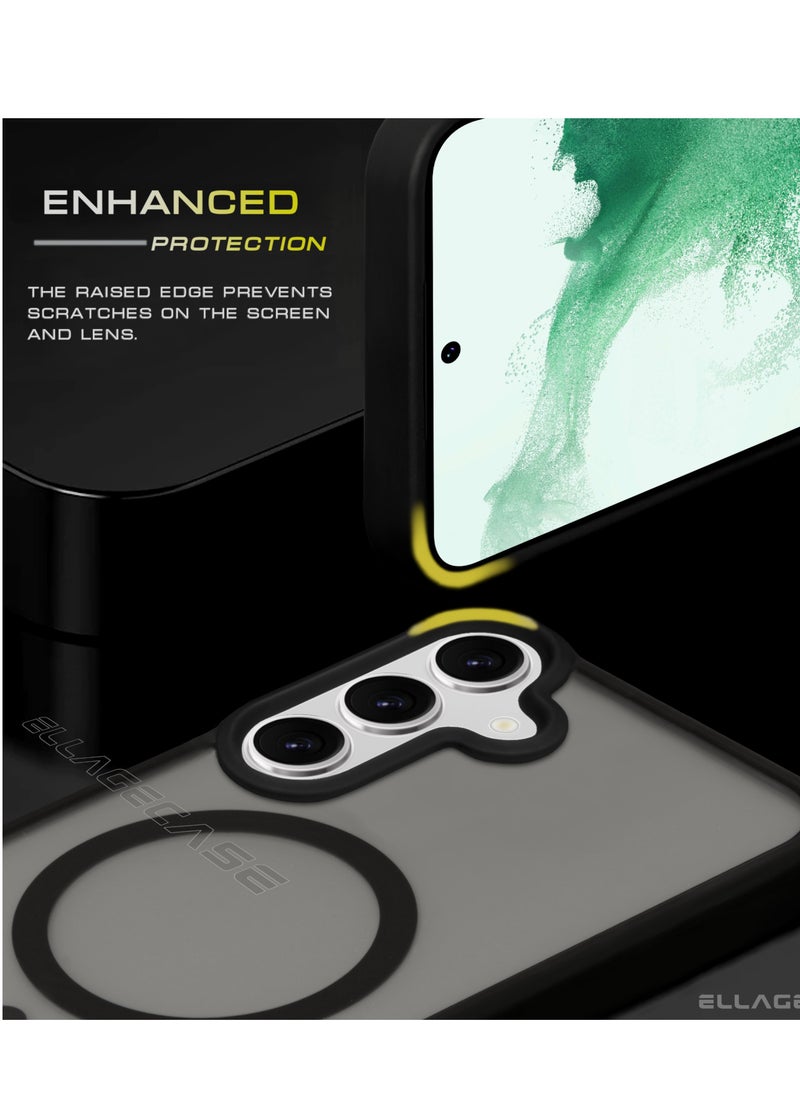 ELLAGECASE - Black Stylish Case for Samsung Galaxy S23 FE, Solid Camera Protection, Shockproof, Enhanced Protection, Compatible with MagSafe and Wireless Charging - Image 1