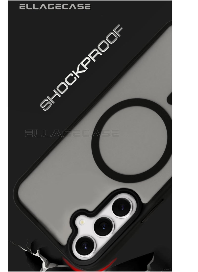 ELLAGECASE - Black Stylish Case for Samsung Galaxy S23 FE, Solid Camera Protection, Shockproof, Enhanced Protection, Compatible with MagSafe and Wireless Charging - Image 1