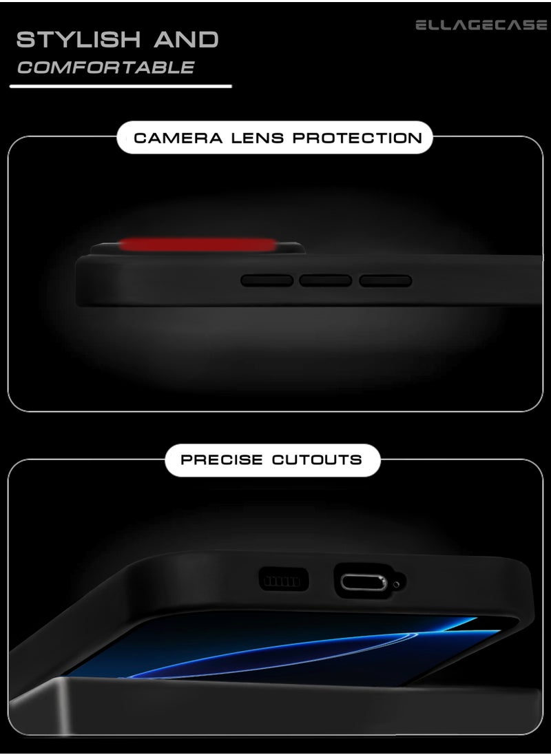 ELLAGECASE - Black Stylish Case for Samsung Galaxy S23 FE, Solid Camera Protection, Shockproof, Enhanced Protection, Compatible with MagSafe and Wireless Charging - Image 1