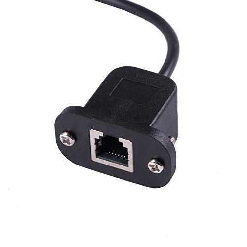 Suamdoen RJ12 6p6c Female to Male Telephone Panel Mount LAN Network Ethernet Extension Cable 15cm - Image 3