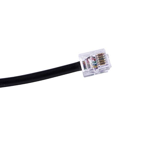 Suamdoen RJ12 6p6c Female to Male Telephone Panel Mount LAN Network Ethernet Extension Cable 15cm - Image 2