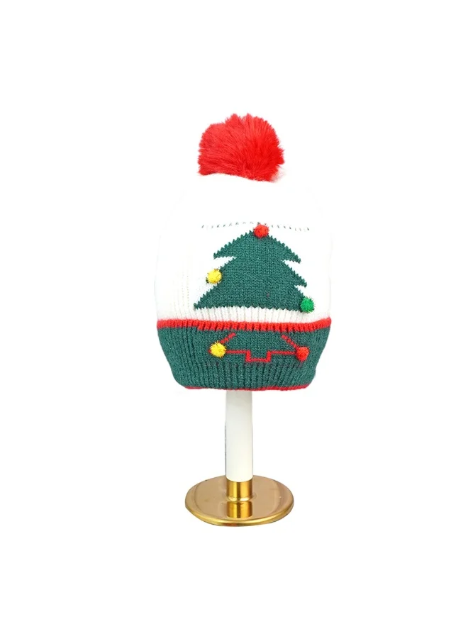 LITTLE SURPRISE BOX White Xmas Tree Christmas Themed Woolen Winter Cap Beanie For Kids