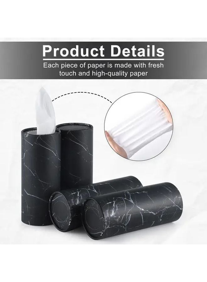 6 قطع أسود حامل كوب للسيارة صندوق مناديل تصميم دائري للاستخدام في الحمام - Image 4