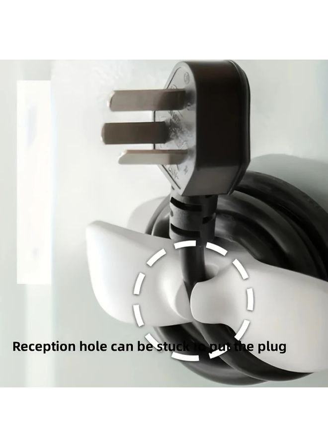 White Kitchen Cord Winder Easy Install No Punch Plug Holder Cable Management - Image 5