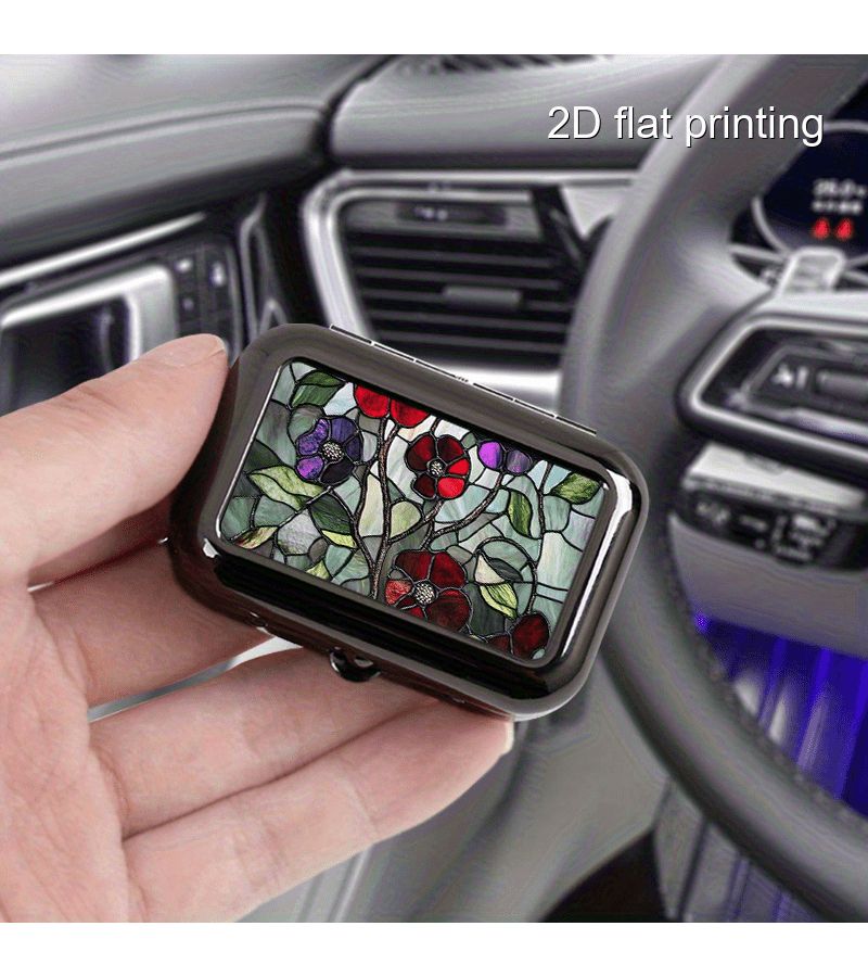 Colorful Flowers Pattern Square Metal Pocket Ashtray Gifts For Valentines Father Mothers Day - Image 5