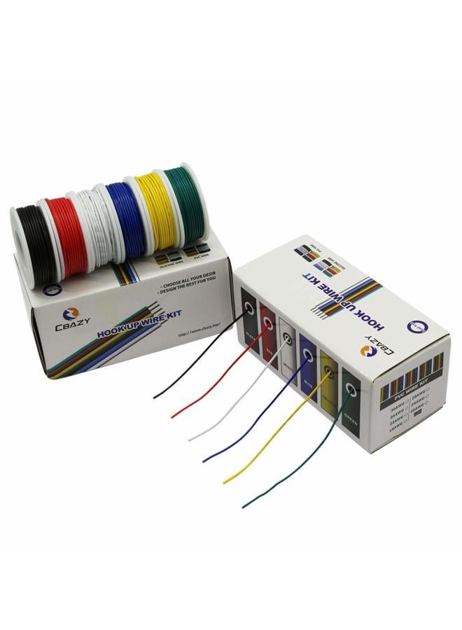 CBAZY Hook up Wire Kit (Stranded Wire Kit) 18 Gauge 6 colors 16.4 feet Each Electrical Wire 18 AWG - Image 3