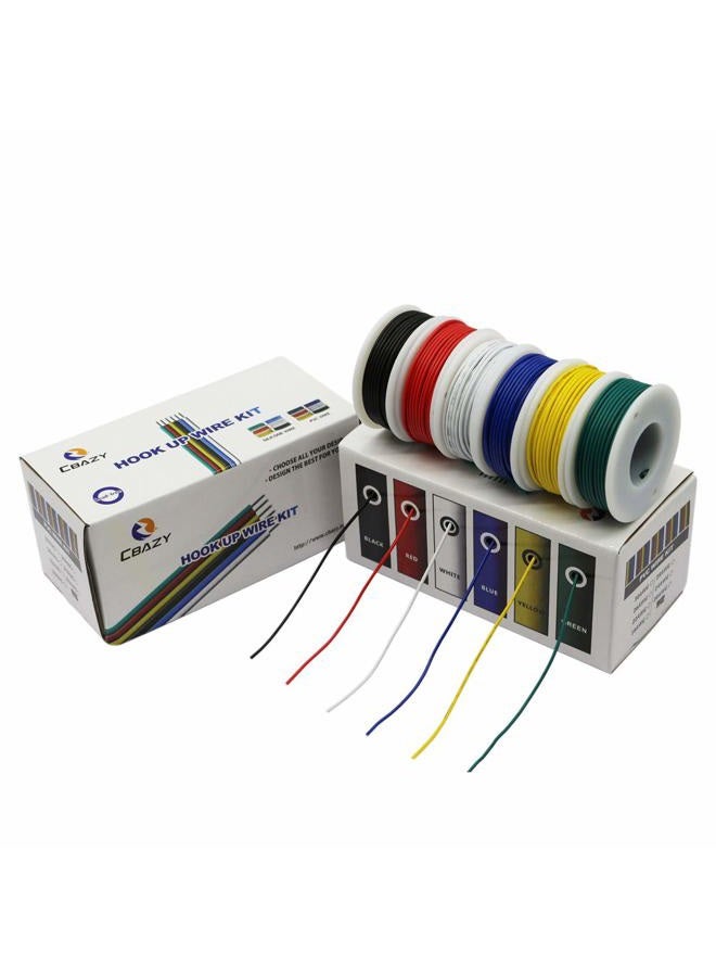CBAZY Hook up Wire Kit (Stranded Wire Kit) 18 Gauge 6 colors 16.4 feet Each Electrical Wire 18 AWG - Image 2