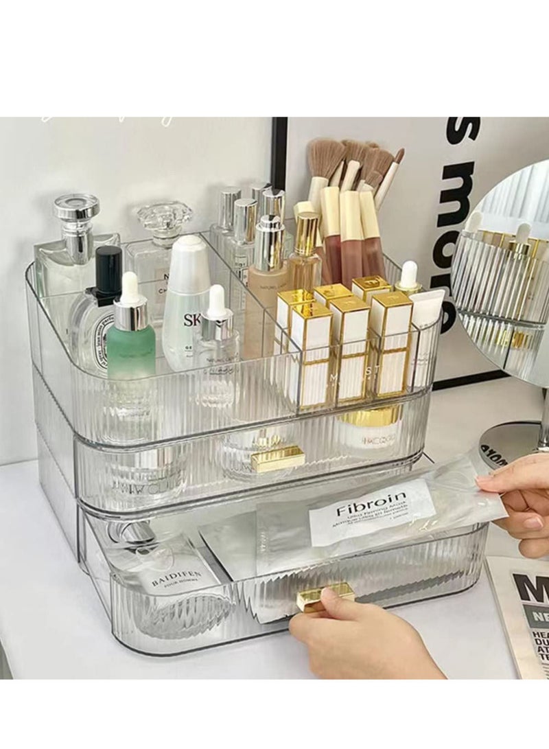 شاربدو منظم ماكياج مع أدراج قابلة للتكديس ، منظمات الغرور الحمام والتخزين ، مثالية للمكتب وكونترتوب تسريحة ، كبيرة لمستحضرات التجميل ، العناية بالبشرة ، أحمر الشفاه (1 درج) - Image 5