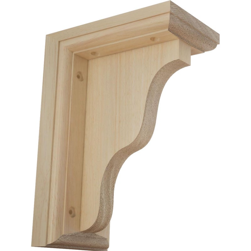 Ekena Millwork BKT03X05X07HARW Hamilton Traditional Wood Brackets 3W x 5D x 7H Rubberwood