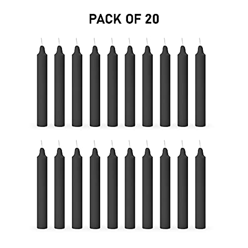 Aura Decor Unscented Pure Wax Stick Candle Pack of 20 (Black) - Image 5