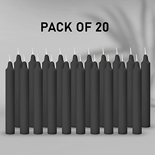 Aura Decor Unscented Pure Wax Stick Candle Pack of 20 (Black) - Image 2