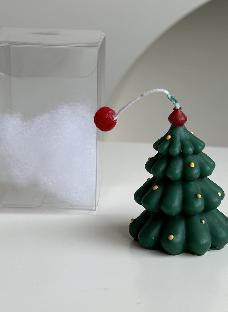 NS Christmas Candles Mini Hand drawn Christmas Tree Candles Bear Candles Christmas Companions Christmas Small Gifts(2-Pack)  - Image 1