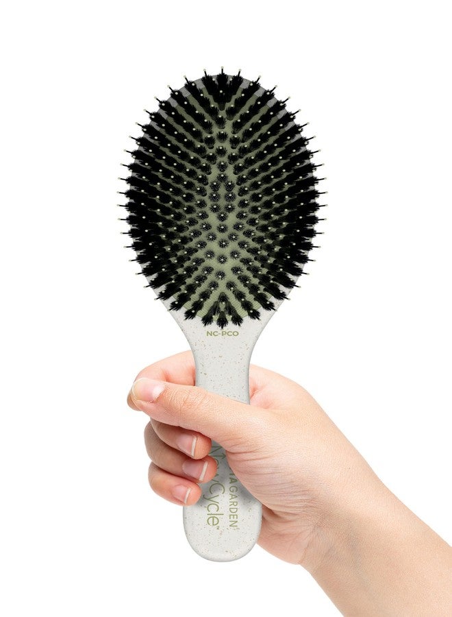 Olivia Garden NewCycle Round Vegan Boar and Ionic bristles Cushion Hair Brush and made from 100% recycled material (except bristles and cushion) - Image 2