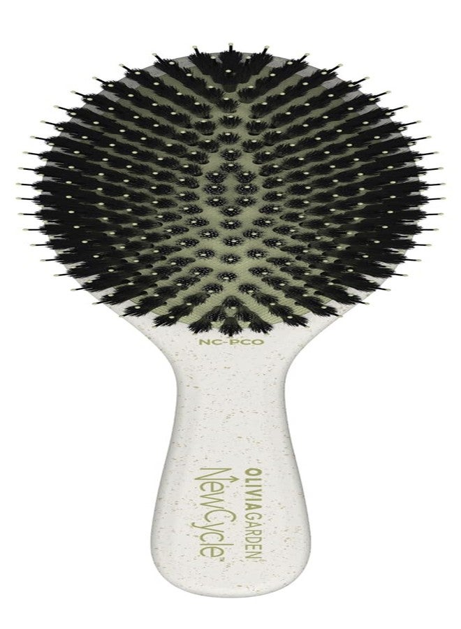 Olivia Garden NewCycle Round Vegan Boar and Ionic bristles Cushion Hair Brush and made from 100% recycled material (except bristles and cushion) - Image 1