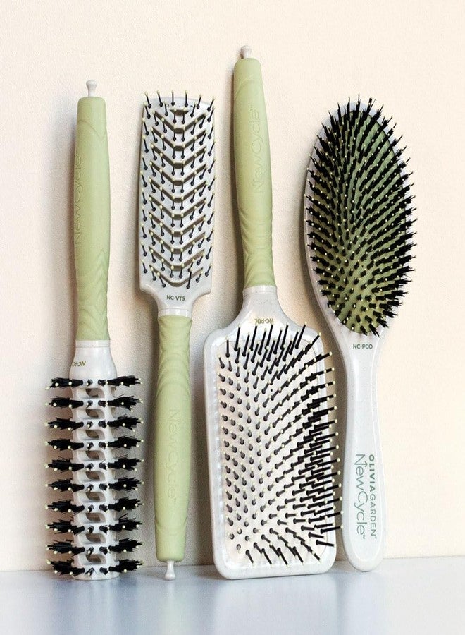 Olivia Garden NewCycle Round Vegan Boar and Ionic bristles Cushion Hair Brush and made from 100% recycled material (except bristles and cushion) - Image 5