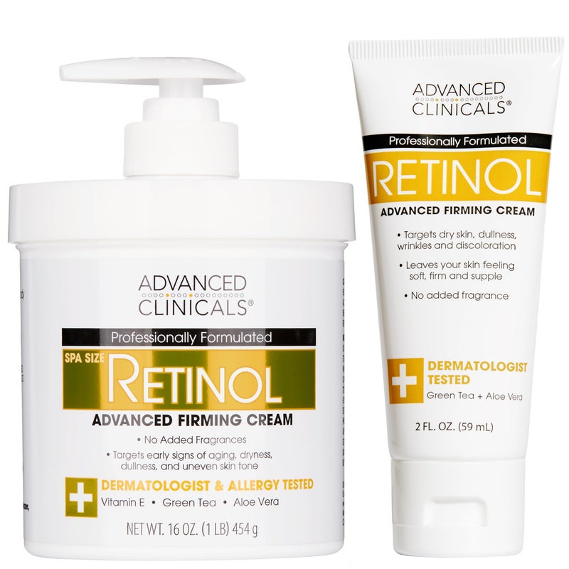 Advanced Clinicals Retinol Body Lotion Face Moisturizer Anti Aging Skin Care Retinol Body Cream For Women Men Improves Appearance Of Fine Lines Wrinkles Look Of Crepey Skin WTravel Size