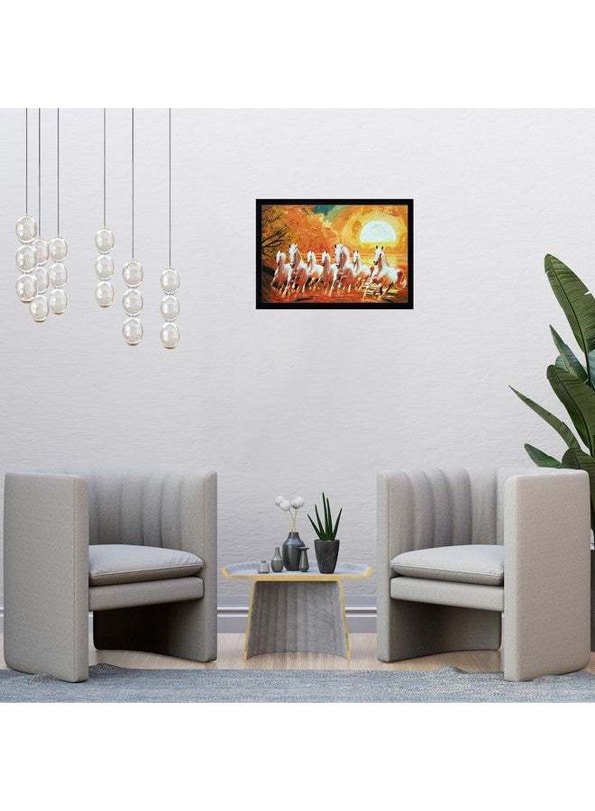 Indianara Vastu Runing Seven Horses Painting With Frame 13 Inches X 10 Inches (Style 10) - Image 4