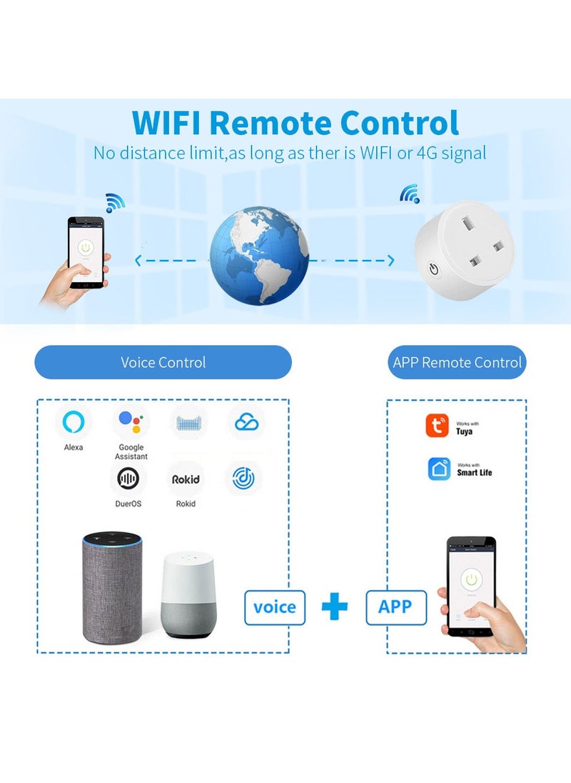 يوك - ذكي واي فاي مقبس الحائط 16A 2.4GHz التحكم عن بعد المنزل الذكي ميني مقبس توقيت لاسلكي مقبس 2 قطعة - Image 1