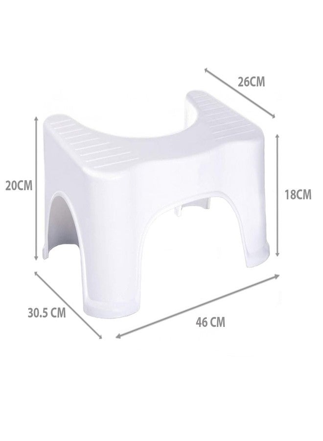 GOPAD Perfect Toilet Posture Plastic Potty Step Stool for Western Toilet Bathroom, Leg Support Square Stool for Old People Women Men, Foot Rest for Office Under Table (46D x 30W x 20H Cm/White) - Image 2