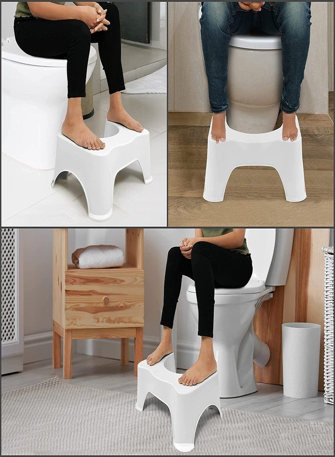 GOPAD Perfect Toilet Posture Plastic Potty Step Stool for Western Toilet Bathroom, Leg Support Square Stool for Old People Women Men, Foot Rest for Office Under Table (46D x 30W x 20H Cm/White) - Image 4