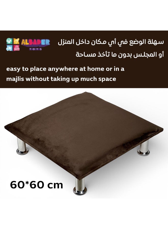ALBADER Small Blot Table 60×60 cm with Bells Floor Card Table Premium Velvet Surface Steel Legs Portable Blot Table for Blot Speed Blot Card Games Home Gatherings - Image 5