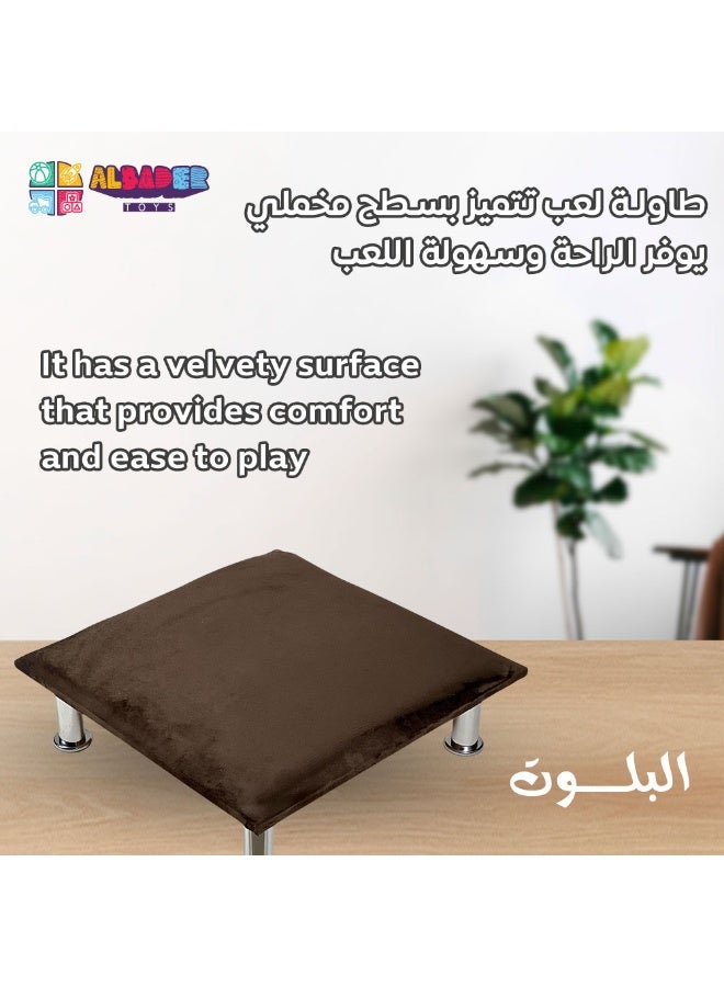ALBADER Small Blot Table 60×60 cm with Bells Floor Card Table Premium Velvet Surface Steel Legs Portable Blot Table for Blot Speed Blot Card Games Home Gatherings - Image 2