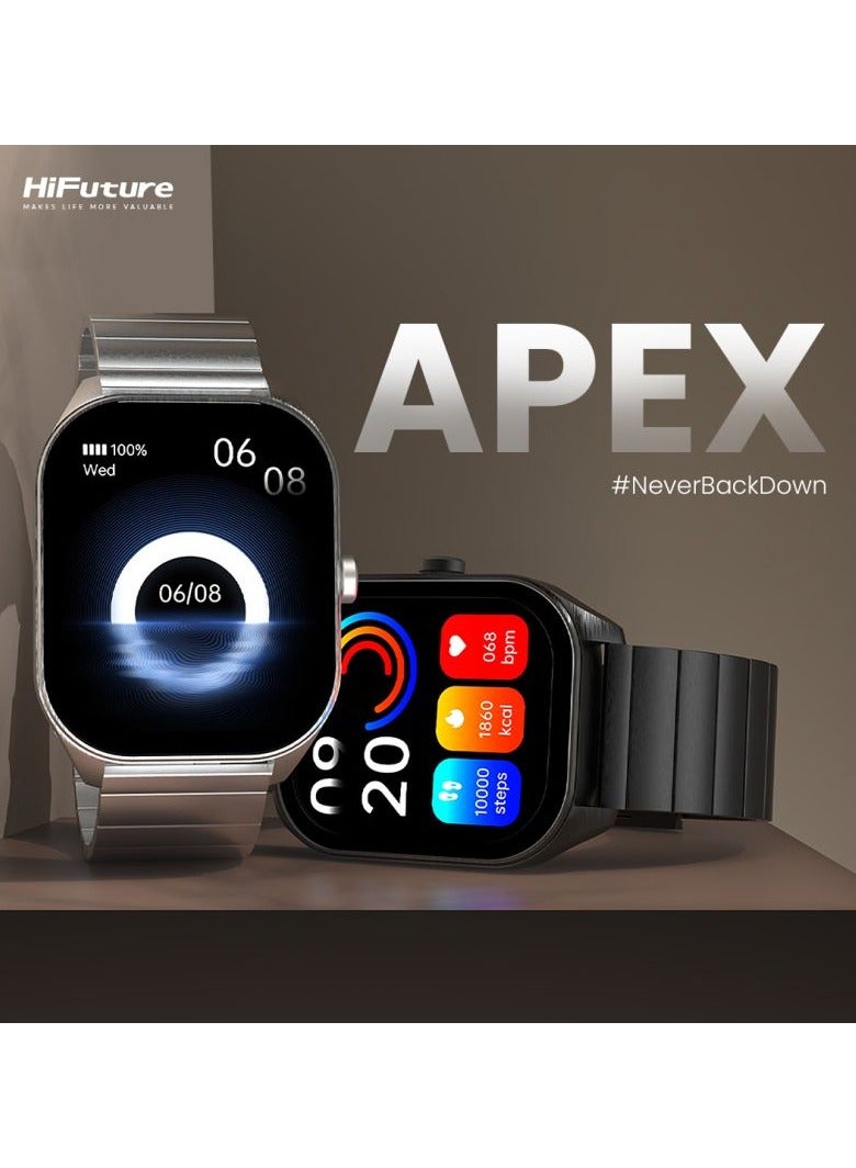 HiFuture Apex 2.04" Amoled Stainless Steel Wireless Calling Smartwatch - Black - Image 3