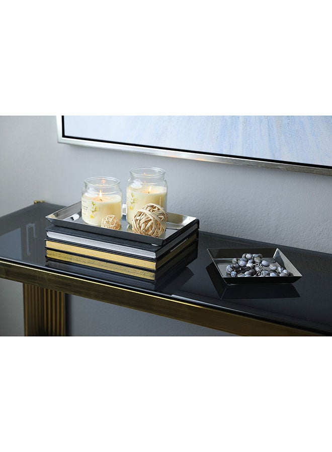 Pan Home صينية ديكور من الفولاذ من بيجو، 30×18 سم، فضية - Image 2