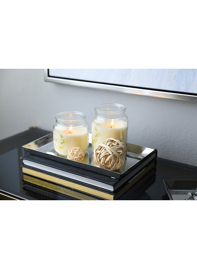 Pan Home صينية ديكور من الفولاذ من بيجو، 30×18 سم، فضية - Image 3