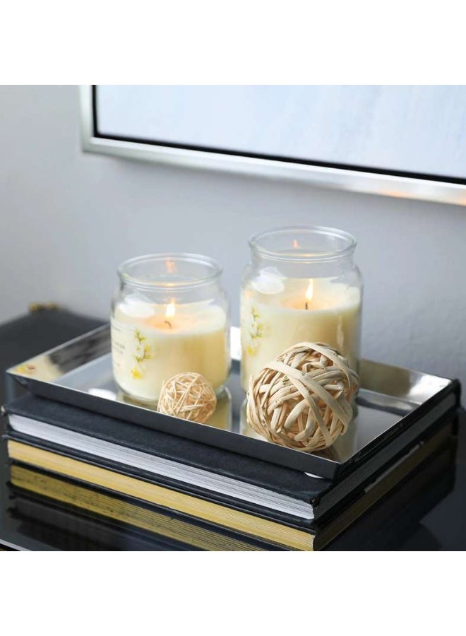 Pan Home صينية ديكور من الفولاذ من بيجو، 30×18 سم، فضية - Image 2
