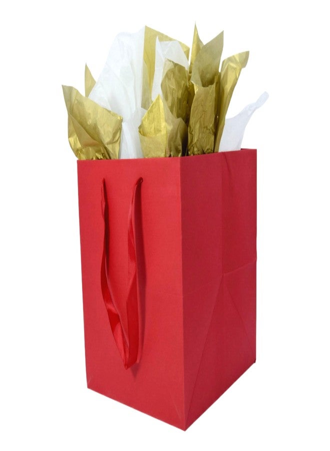 JUNESHE XL Large Red Square Gift Bag with Handles &Tissue Paper, 11.8 inch Giant Big Gift Wrap for Birthday Wedding Party Favors - Image 1