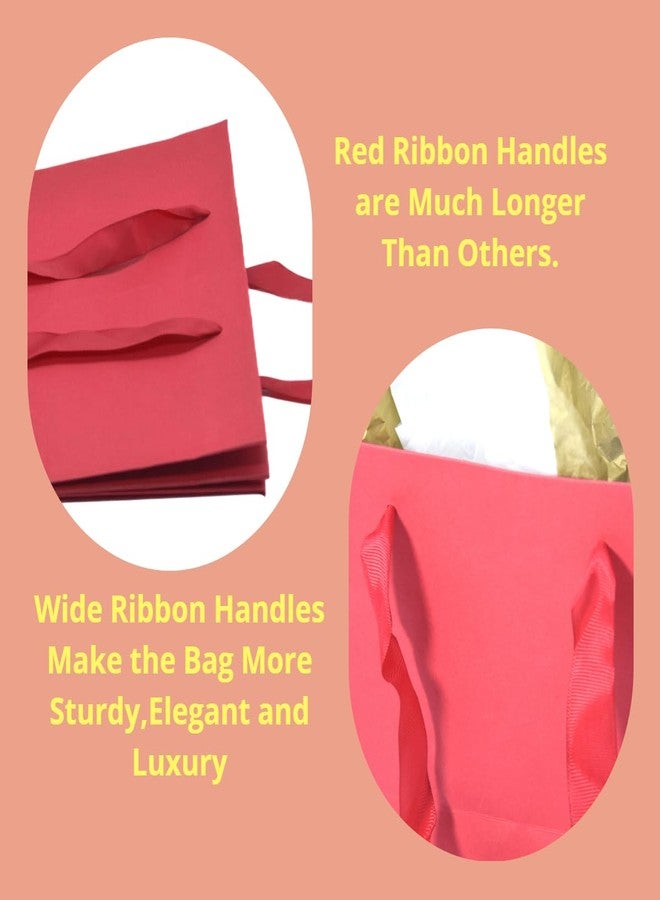 JUNESHE XL Large Red Square Gift Bag with Handles &Tissue Paper, 11.8 inch Giant Big Gift Wrap for Birthday Wedding Party Favors - Image 5