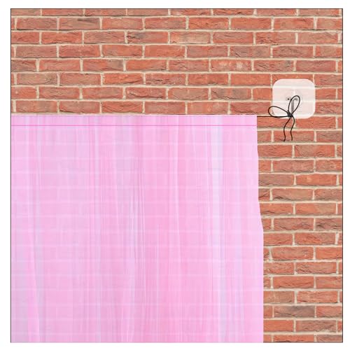 1iAM 5pcs Pink Decoration Net, Hook & Ribbon Combo - 2pcs Large, Hand Stitched, Nylon Made, Reusable, Wrinkled Free, 8.5x5ft Each, Backdrop Net Curtains & 2pcs Gummy Hooks & 1pc Black Ribbon - Image 5