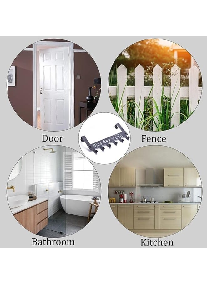 Spaceshoop Metal door hanger with 6 hooks without nails Black  - Image 3