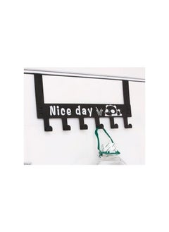 Spaceshoop Metal door hanger with 6 hooks without nails Black  - Image 5